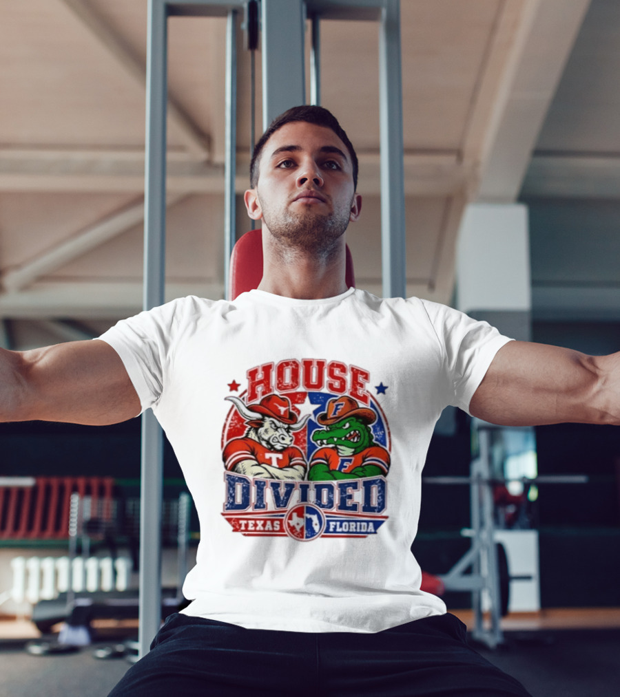 House Divided Texas Florida Longhorns Gators Rivalry Football T-Shirt