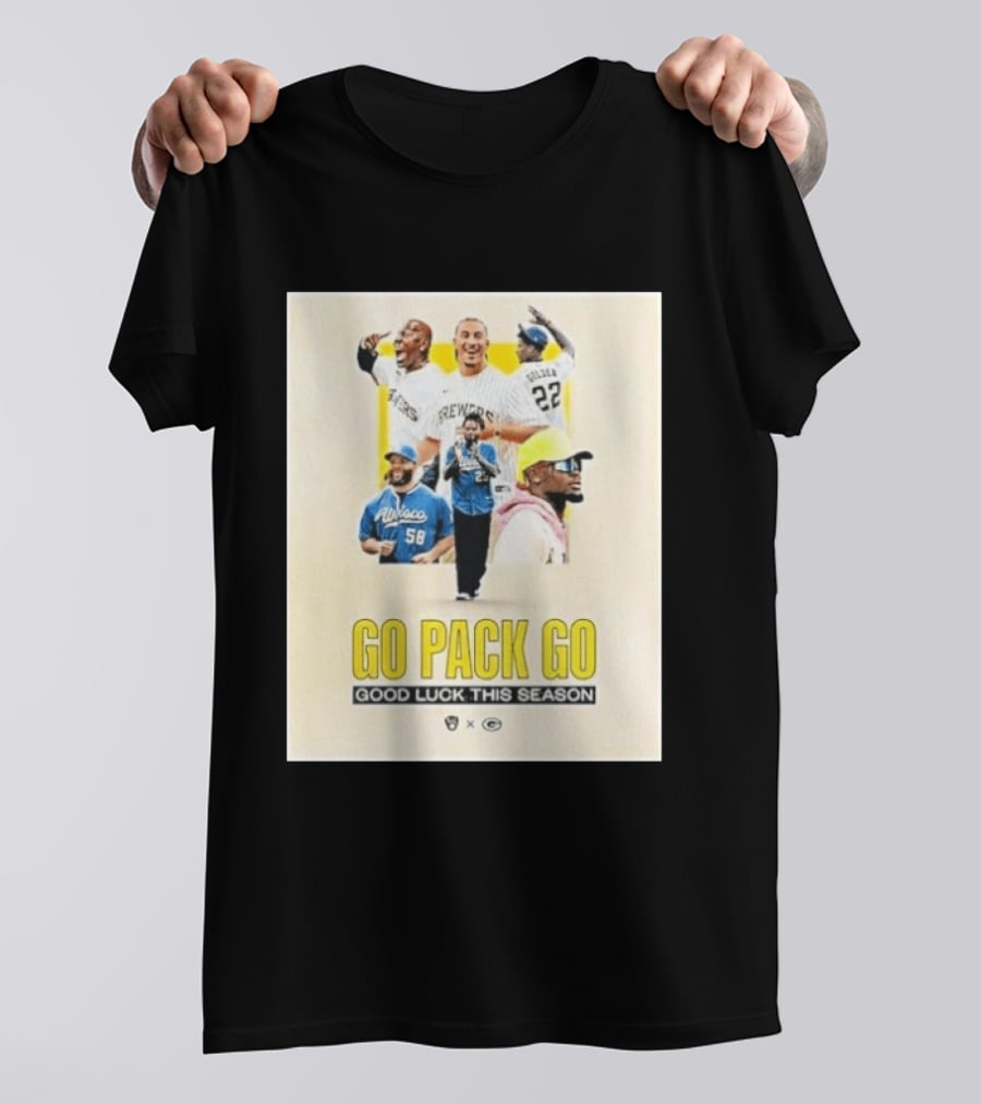 Go Pack Go Brewers Good Luck This Season Packers Sports Collaboration Vintage Vibe T-Shirt