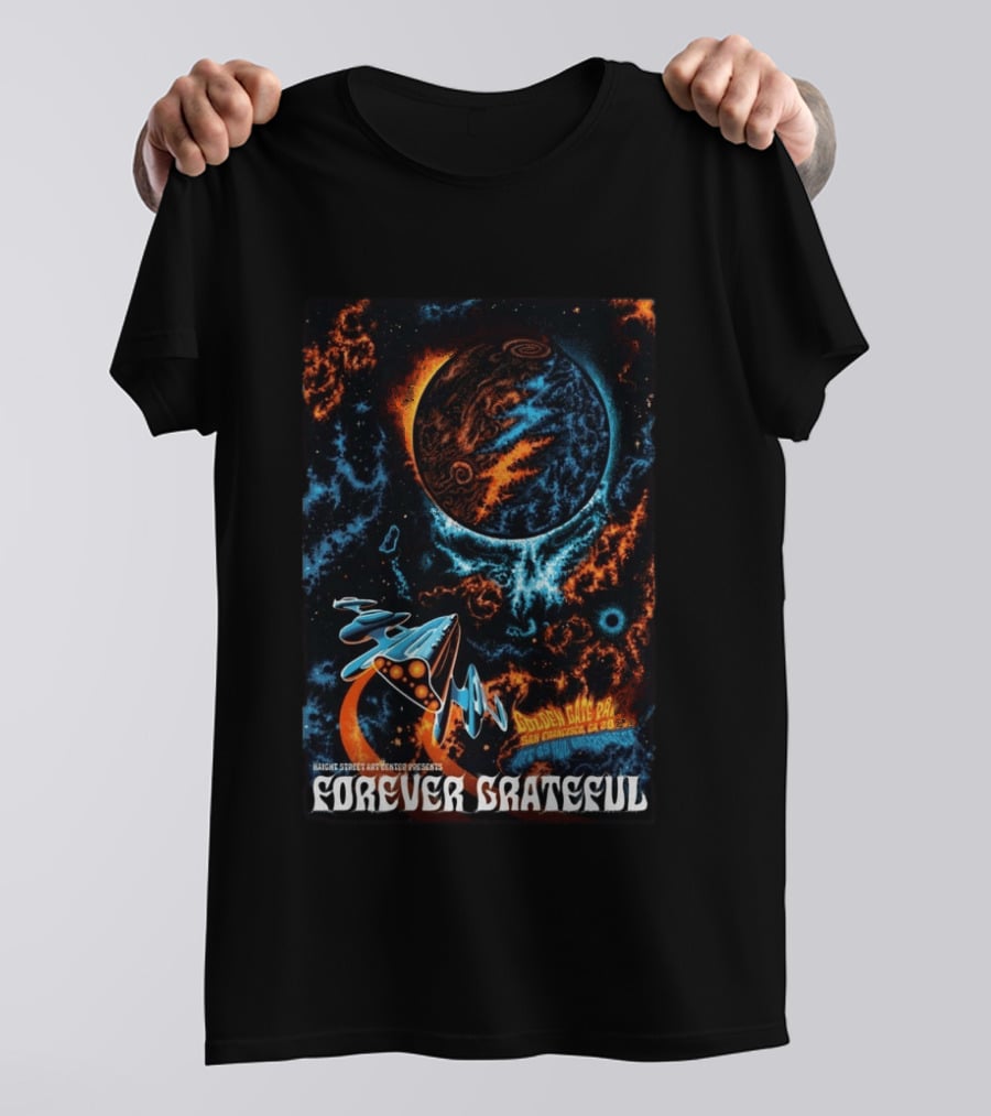 Forever Grateful Haight Street Art Center Golden Gate Park San Francisco 2026 Vibrant Cosmic Scene T-Shirt