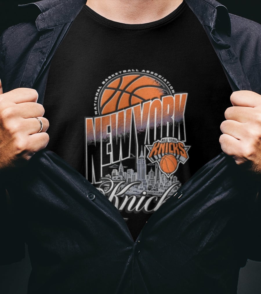 New York Knicks Basketball Skyline Something Inked T-Shirt