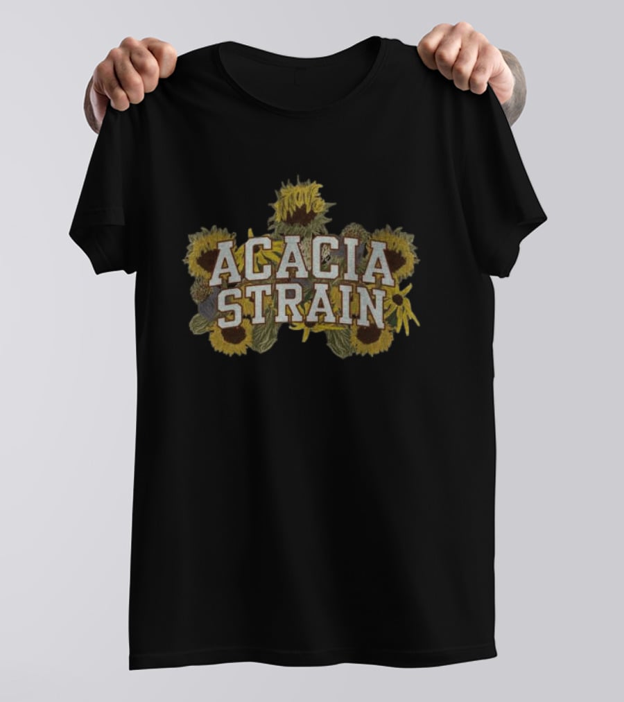 Acacia Strain Autumn Floral Sunflowers Yellow Black Brown T-Shirt