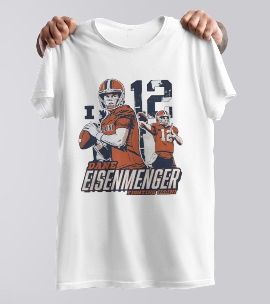 Dane Eisenmenger No 12 Illinois Fighting Illini Football T-Shirt