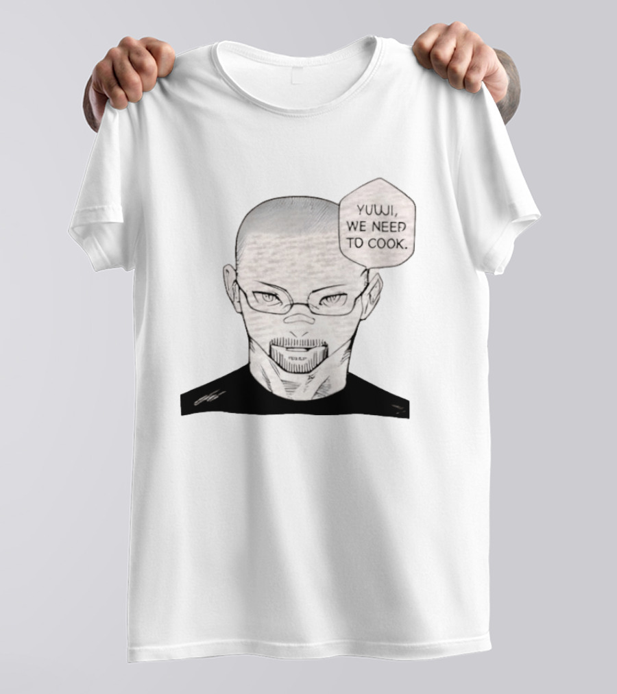 Satoru Gojo Walter White Crossover YUUJI WE NEED TO COOK Anime Manga Fusion T-Shirt