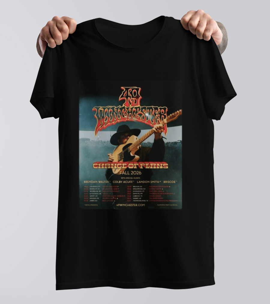 49 Winchester Change Of Plans Tour Fall 2026 Brendan Walter Colby Acuff Landon Smith Briscoe T-Shirt