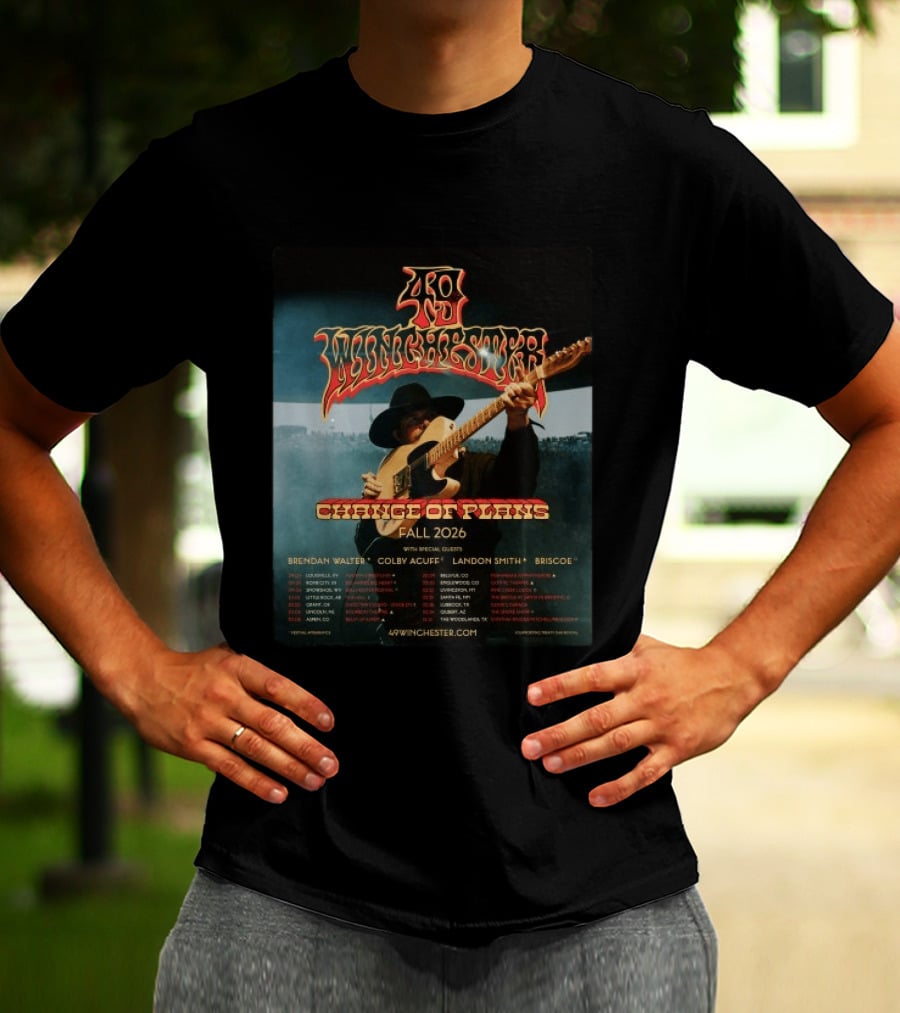 49 Winchester Change Of Plans Tour Fall 2026 Brendan Walter Colby Acuff Landon Smith Briscoe T-Shirt