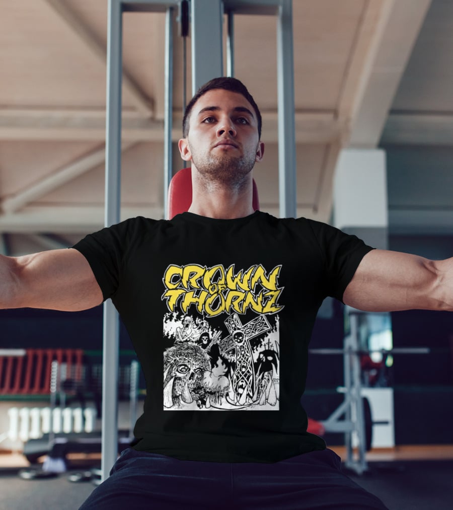 Crown Of Thornz Beyond Human Store No Remorse Graphic Text Cross T-Shirt
