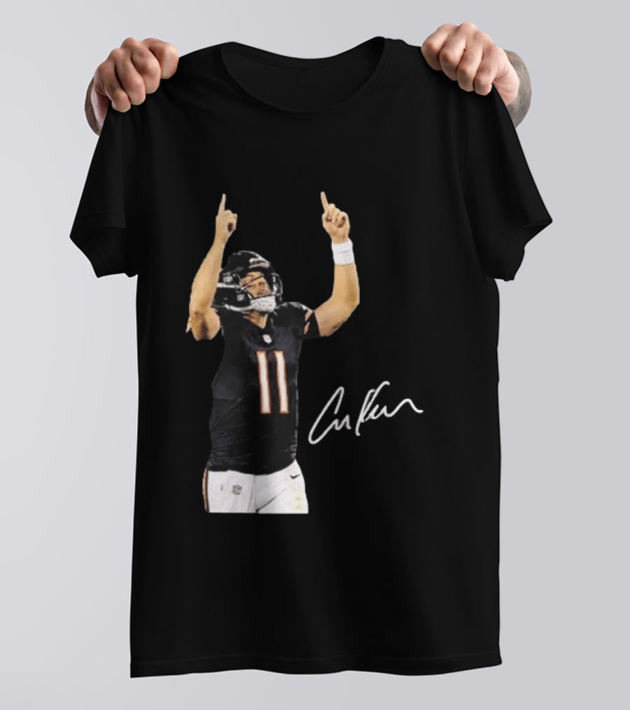 Case Keenum 11 Chicago Bears Football Player Signature Pointing Up T-Shirt