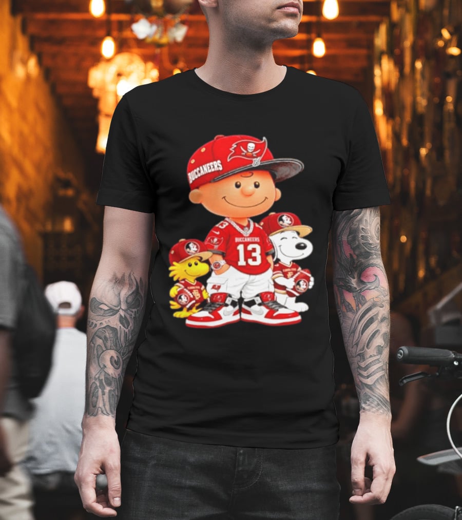 Charlie Brown 13 Snoopy Woodstock Buccaneers Florida State T-Shirt