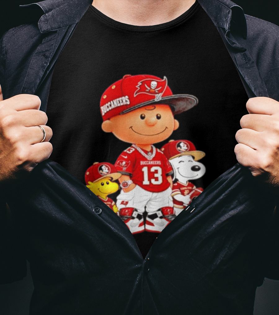 Charlie Brown 13 Snoopy Woodstock Buccaneers Florida State T-Shirt