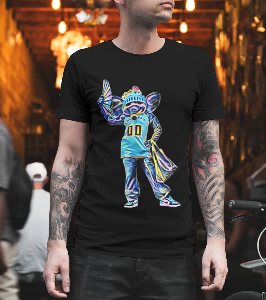 Ellie The Elephant Statue Of Liberty New York Basketball Team T-Shirt