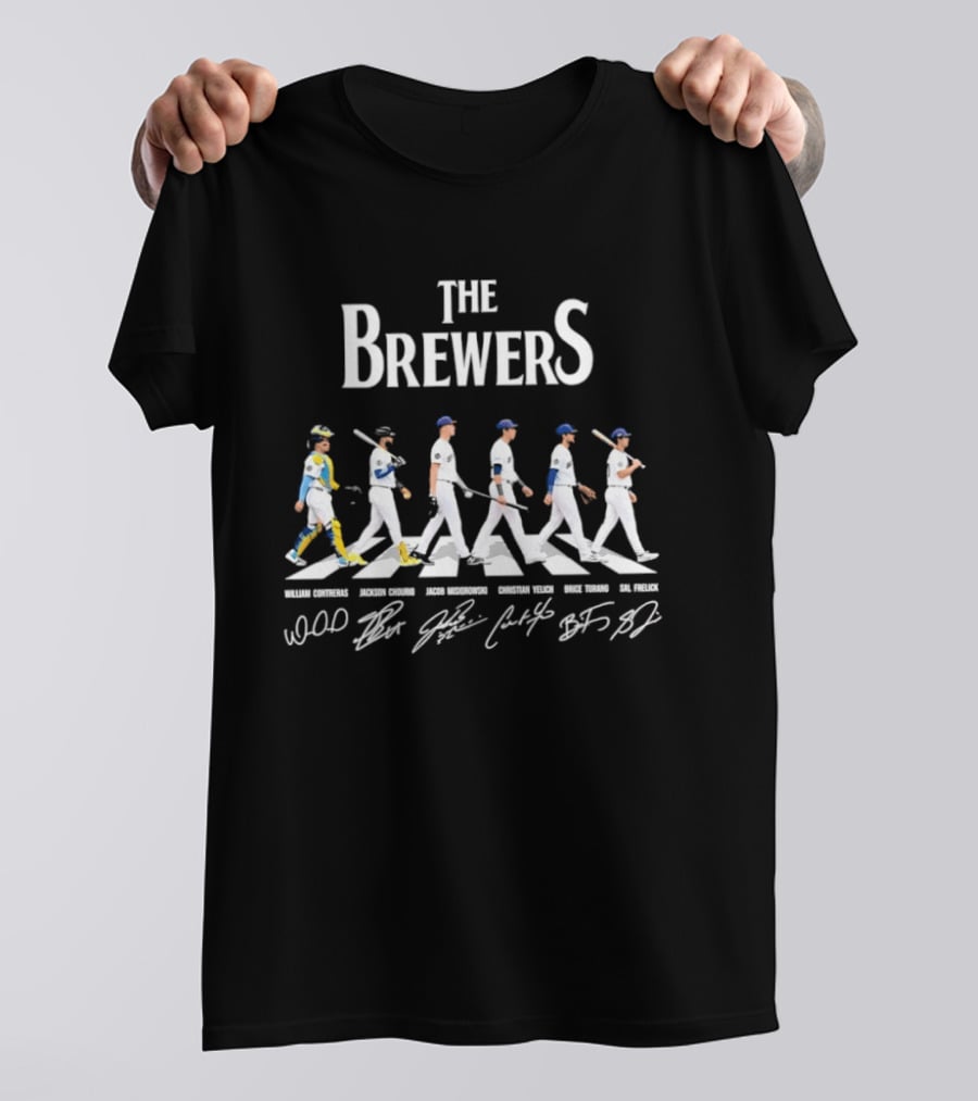 The Brewers William Contreras Jackson Chourio Jacob Misiorowski Christian Yelich Brice Turang Sal Frelick Abbey Road T-Shirt