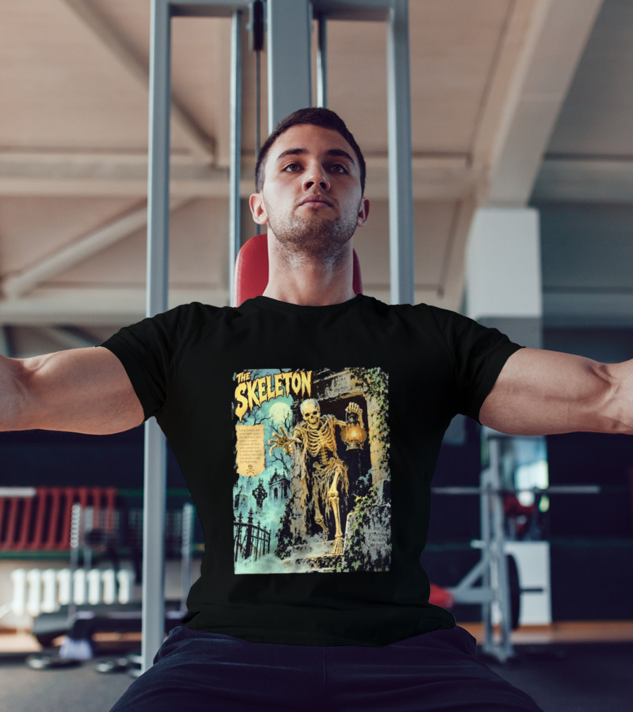 The Skeleton Mors Vincit Omnia Sic Transit Gloria Mundi Lantern Night Scene T-Shirt