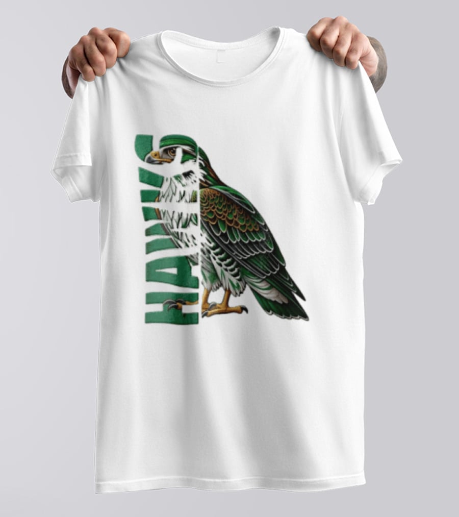 Atlanta Hawks Green Brown Hawk Bird Profile View T-Shirt