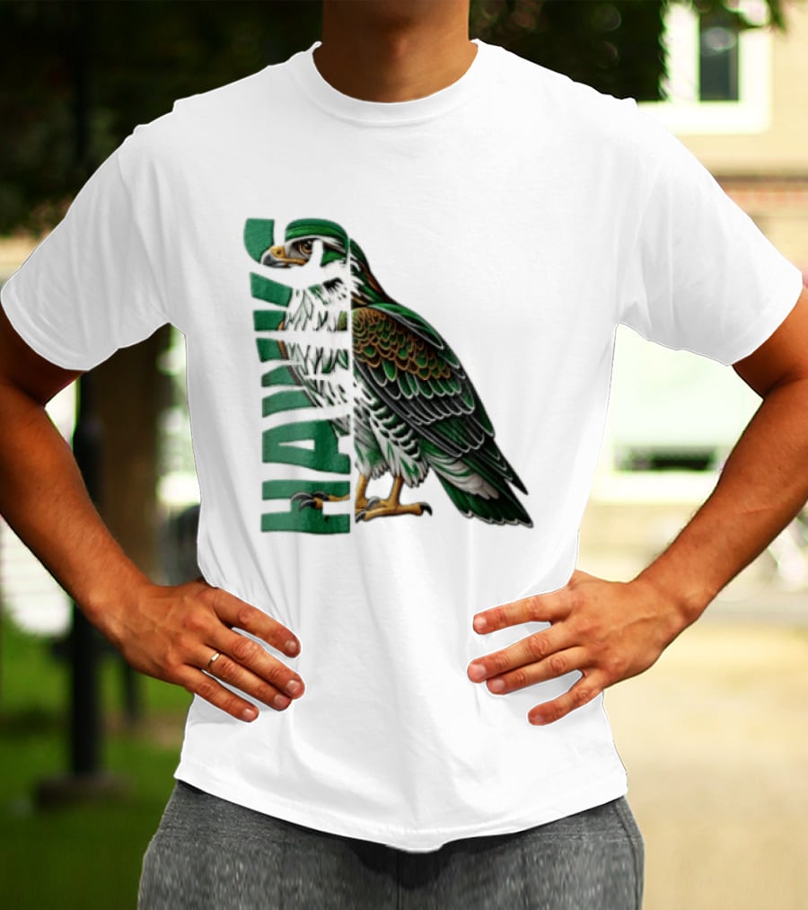 Atlanta Hawks Green Brown Hawk Bird Profile View T-Shirt