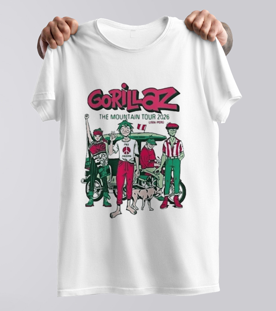 Gorillaz The Mountain Tour Lima Peru 2026 Arena 1 Park November 23 T-Shirt