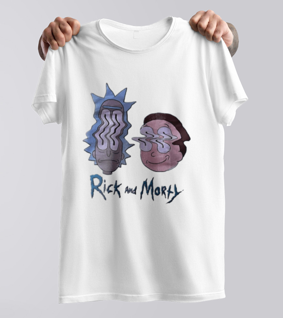Rick And Morty Sanchez Morty Smith Wavy Face Cartoon T-Shirt