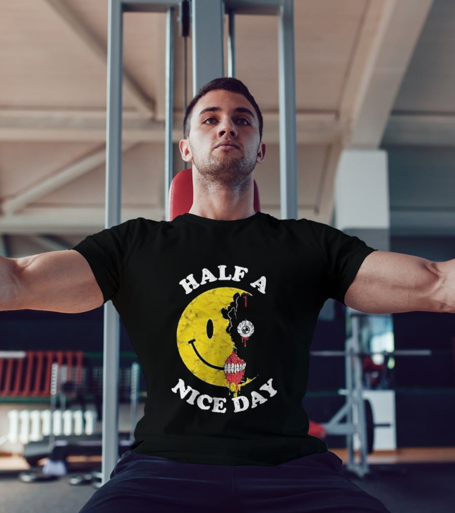 Beware Boiuna Lena Half A Nice Day Smiley Face Decay T-Shirt