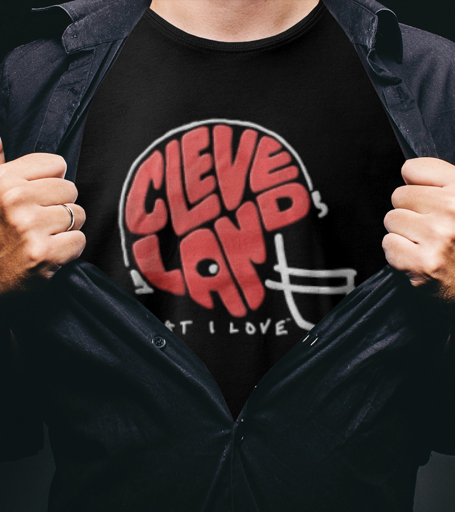 Cleveland Helmet That I Love Football Fan T-Shirt