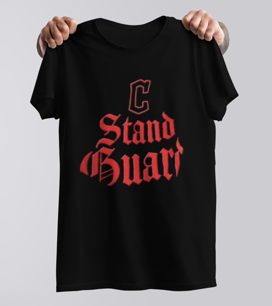 Cleveland Guardians Stand Guard Red Gothic T-Shirt