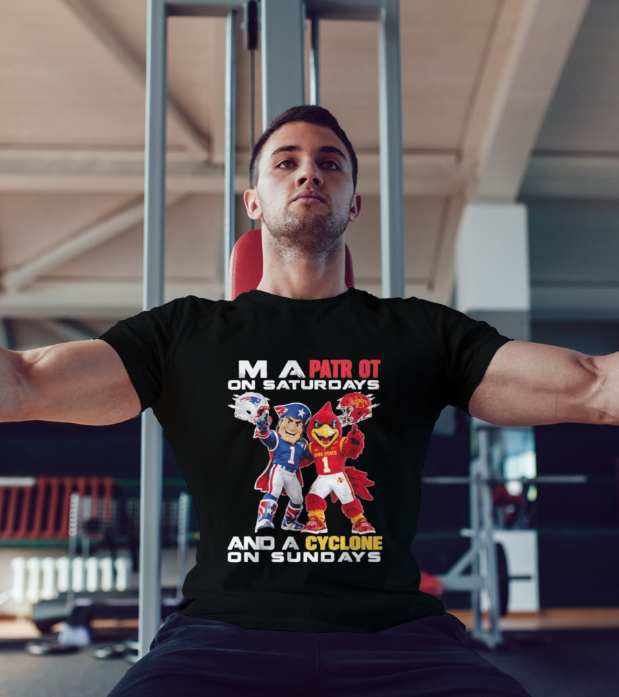 Patriot On Saturdays Cyclone On Sundays Iowa State Football Mascots T-Shirt