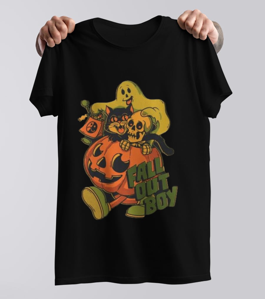 Fall Out Boy Halloween Cat Ghost Pumpkin Skull T-Shirt