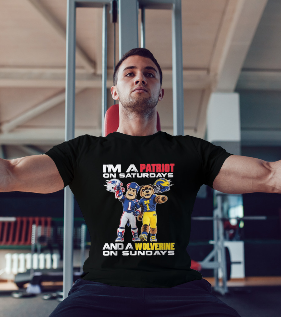 Patriot And Wolverine Football Mascots Saturdays Sundays T-Shirt