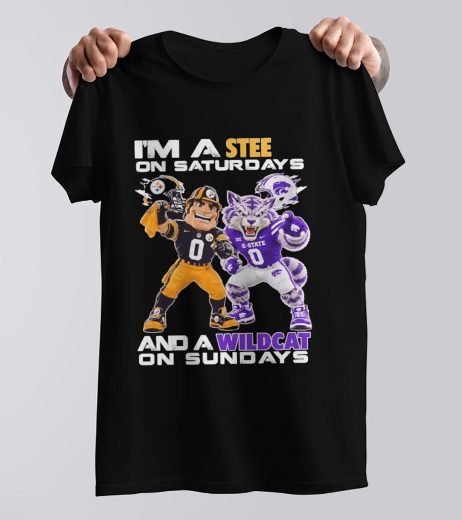 I'm A Steeler On Saturdays And A Wildcat On Sundays K State Football Fan Gear T-Shirt