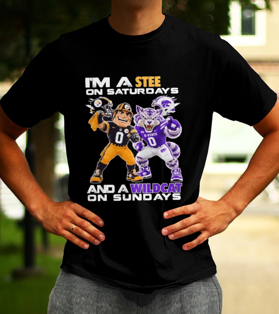 I'm A Steeler On Saturdays And A Wildcat On Sundays K State Football Fan Gear T-Shirt