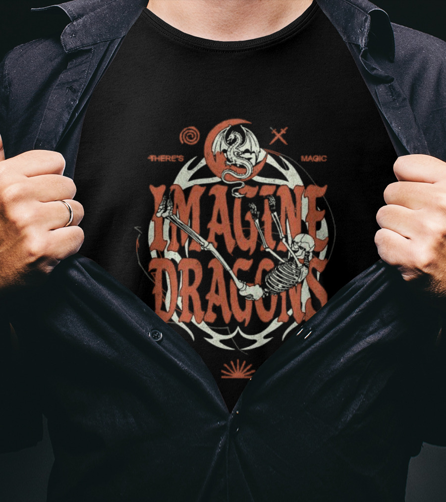 Imagine Dragons Music Store Skeleton And Moon There's Magic In My Bones T-Shirt