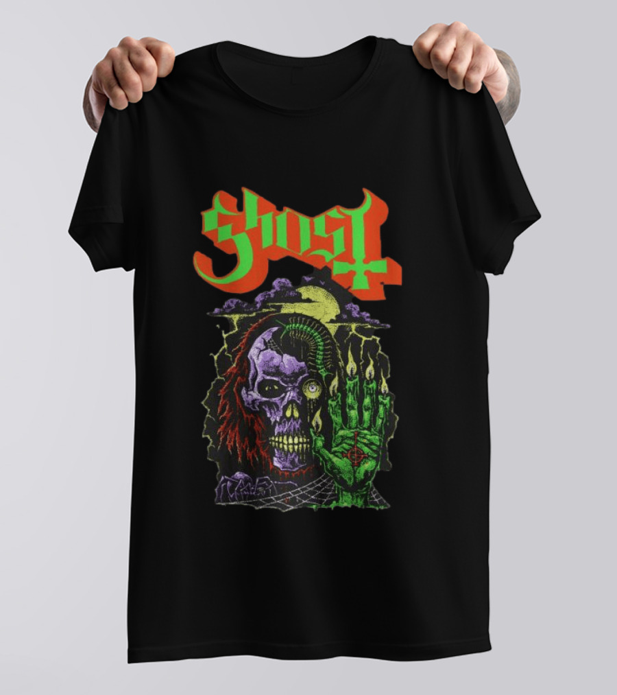 Ghost Store Necromancy Skull Candle Hand T-Shirt