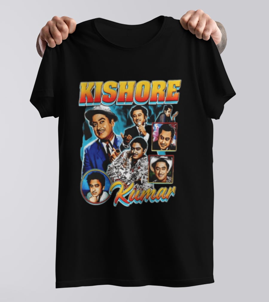 Kishore Kumar Retro Collage Music Legend T-Shirt