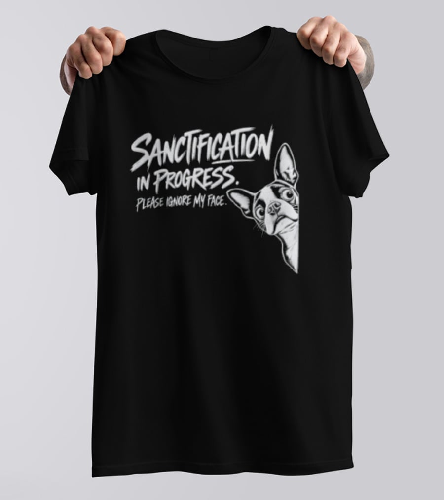 Sanctification In Progress Please Ignore My Face Funny Animal T-Shirt