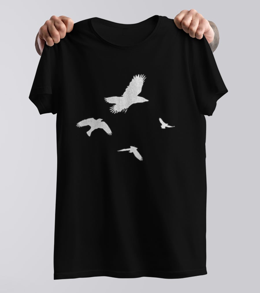 Shinedown Store Black Trucker Birds White Bird T-Shirt