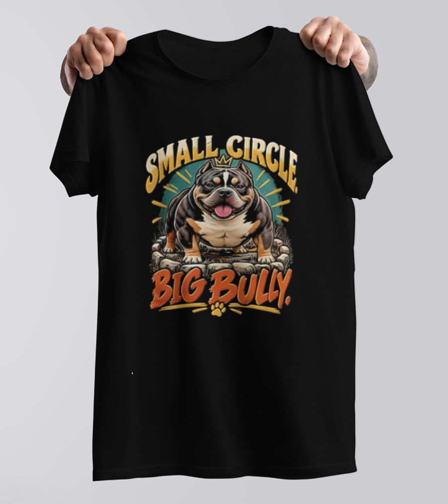 Small Circle Big Bully Micro Bully Dog Lover T-Shirt
