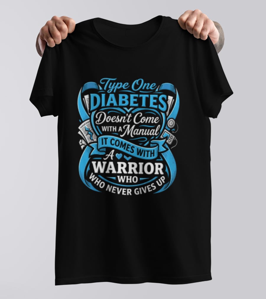 Type One Diabetes Doesn't Come With A Manual It Comes With A Warrior Who Never Gives Up T-Shirt