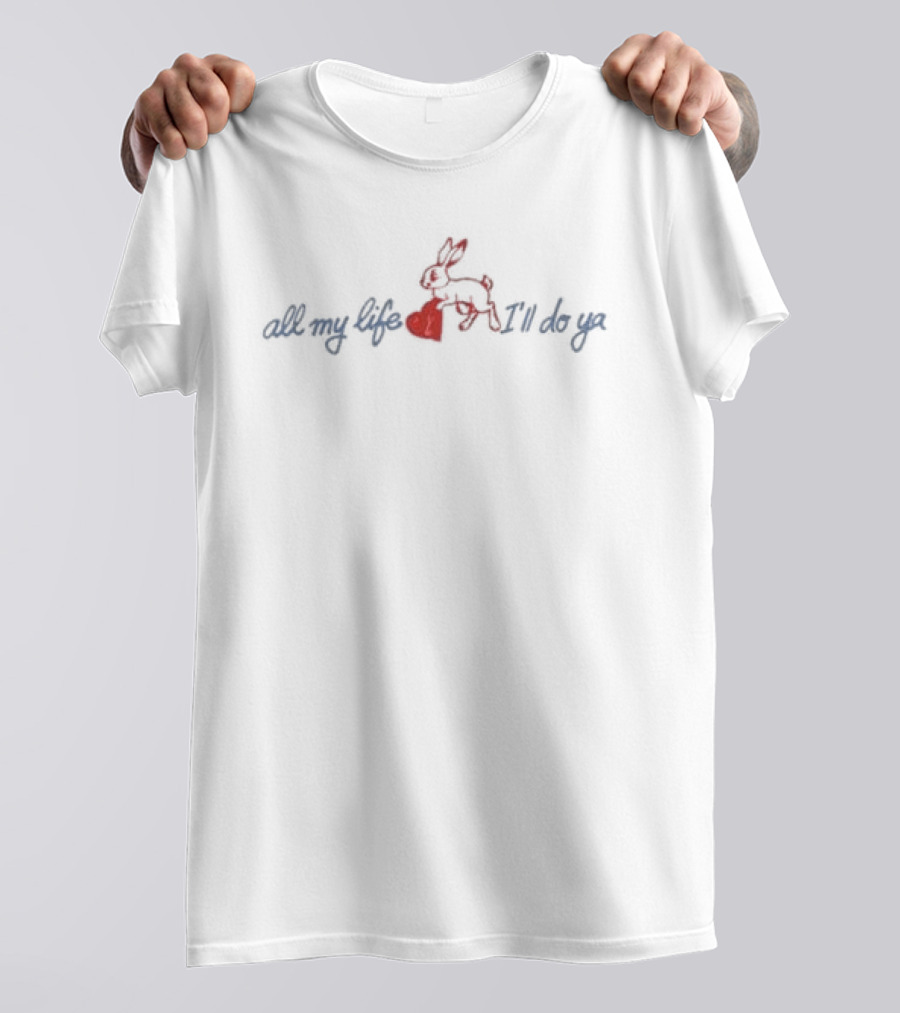 Alex Warren Store All My Life Bunny Red Blue T-Shirt
