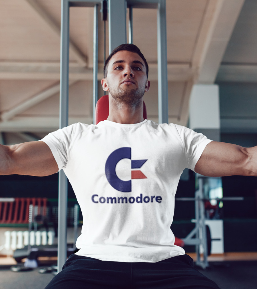 Commodore Blue Red Letter C Vintage Computer T-Shirt