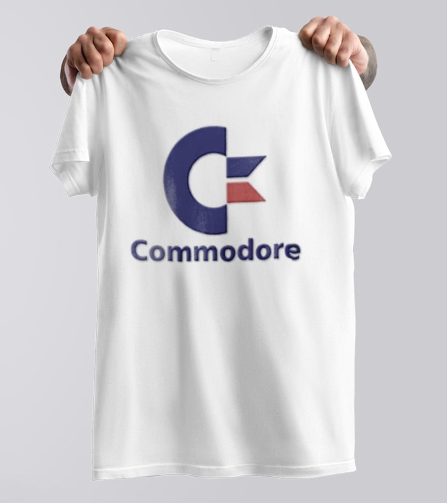 Commodore Blue Red Letter C Vintage Computer T-Shirt