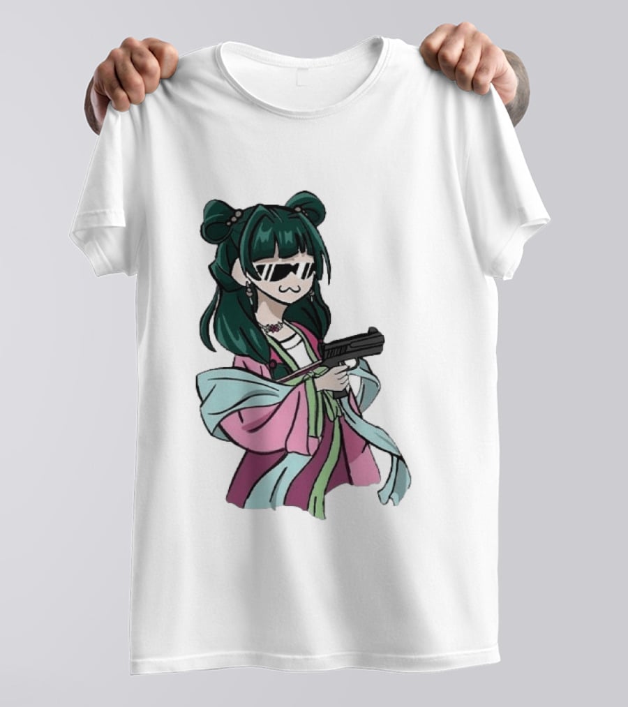 Mao Mao The Apothecary Diaries Anime Character With Gun And Sunglasses T-Shirt