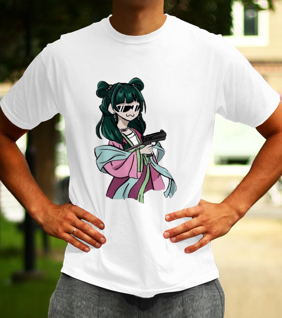 Mao Mao The Apothecary Diaries Anime Character With Gun And Sunglasses T-Shirt