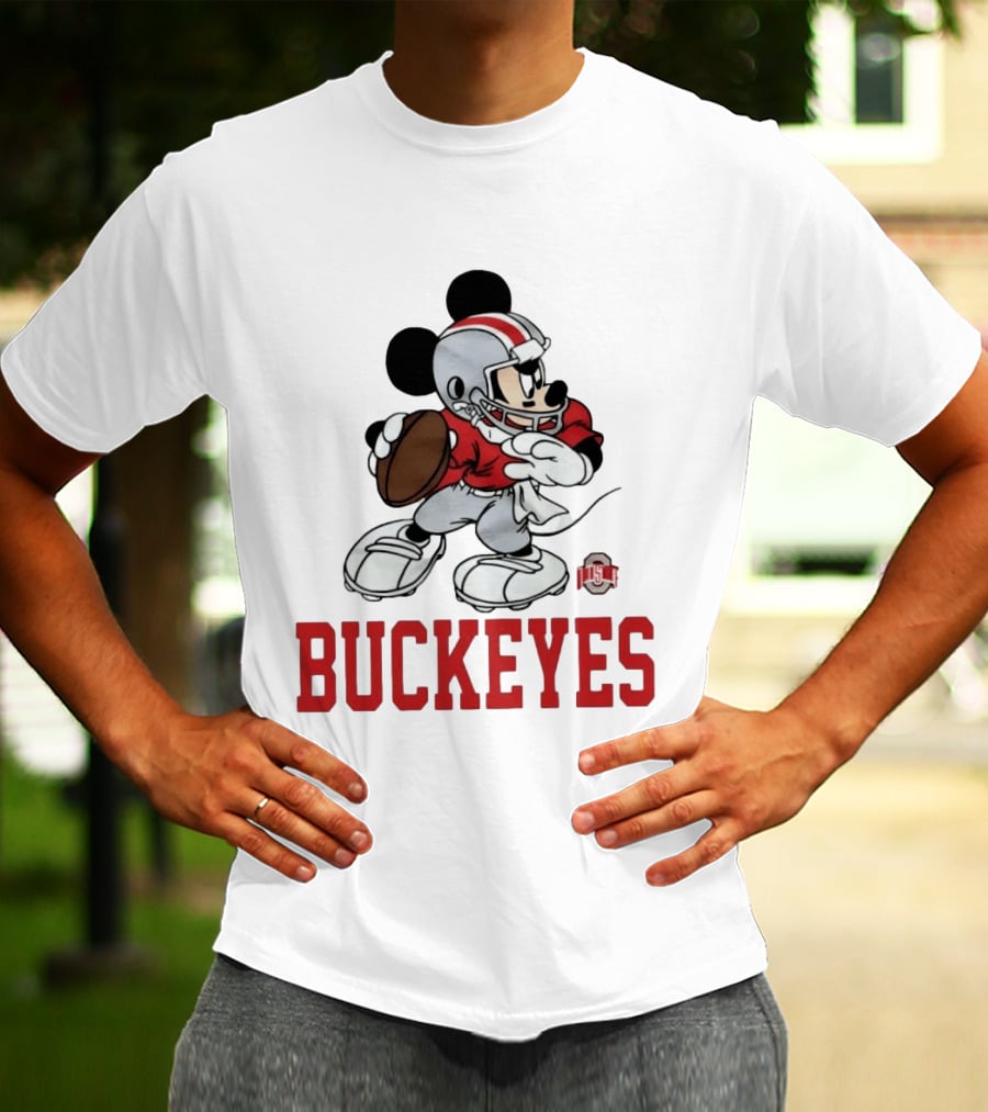 Mickey Mouse Ohio State Buckeyes Football Quarterback T-Shirt