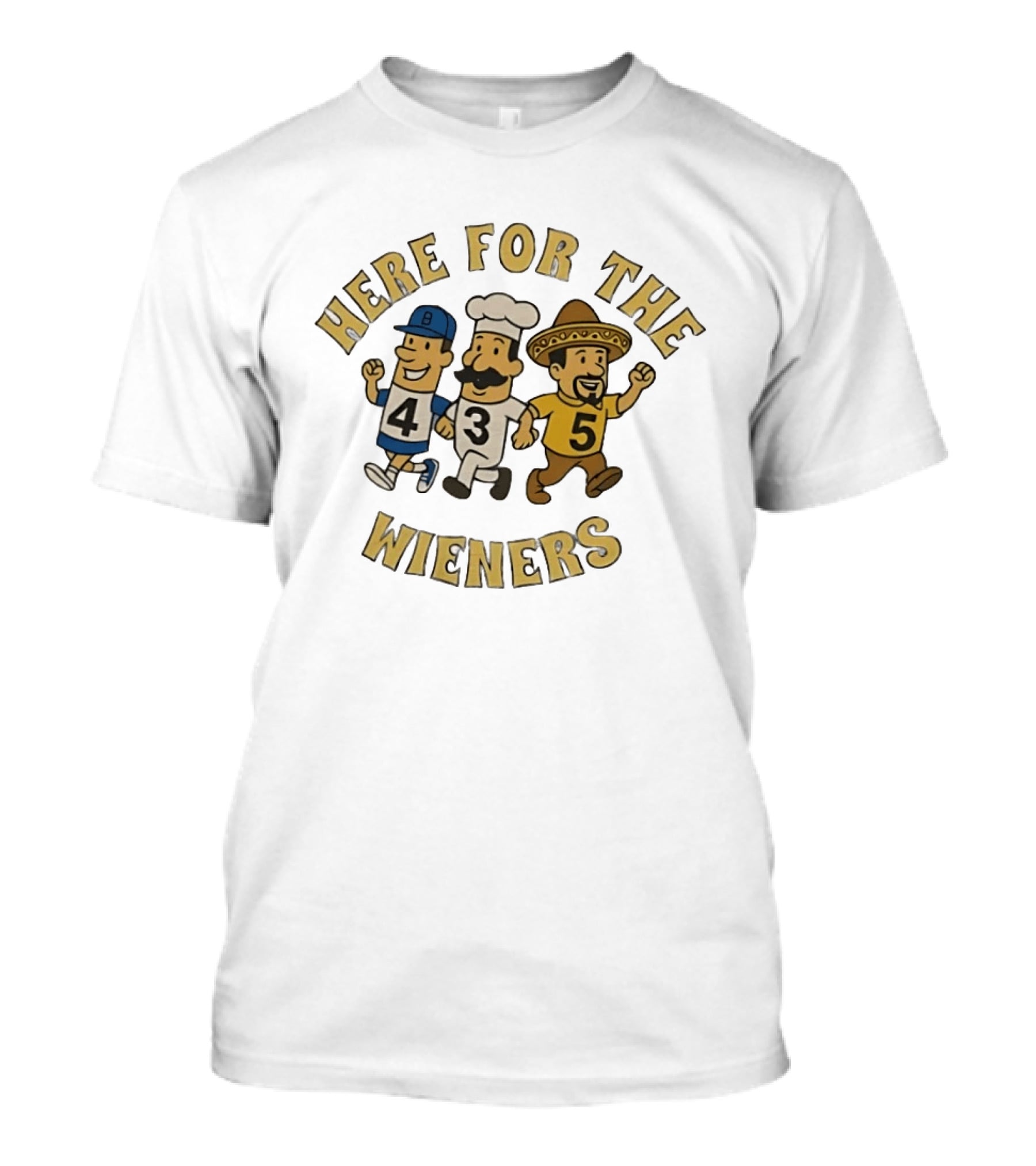 Milwaukee Brewers Here For The Wieners Racing Mascots 4 3 5 T-Shirt