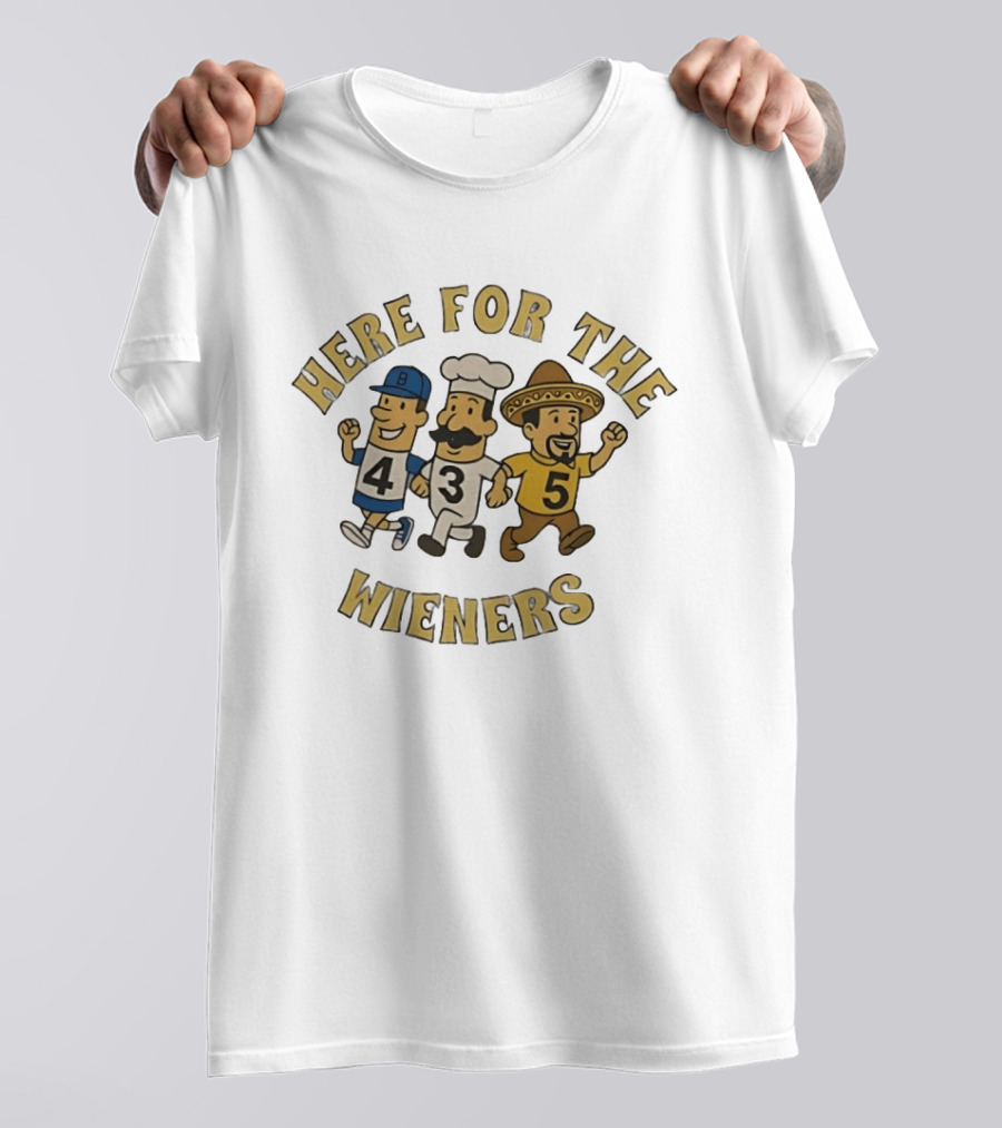 Milwaukee Brewers Here For The Wieners Racing Mascots 4 3 5 T-Shirt
