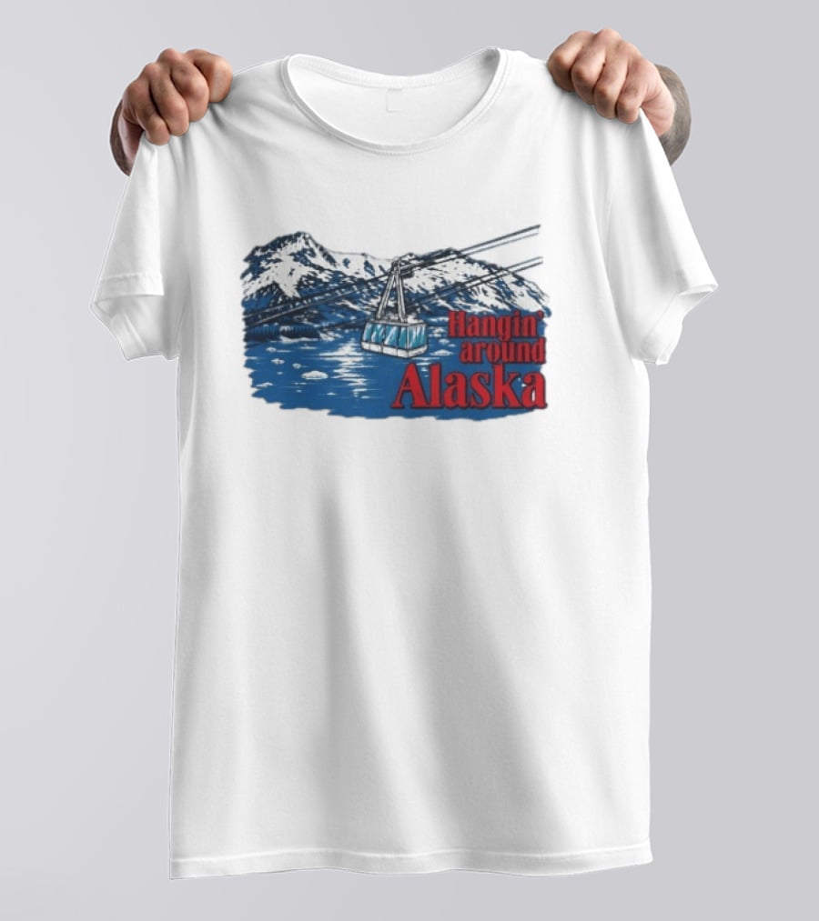 RJ Decker Aloysius Aiken Hangin Around Alaska Cable Car Mountain Scene T-Shirt