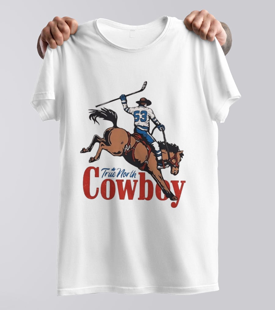True North Cowboy Hockey Riding Bucking Bronco Number 53 T-Shirt