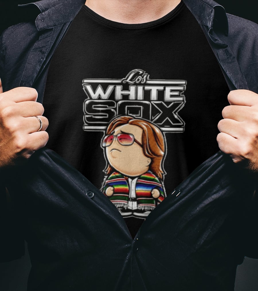 Los White Sox Character With Sunglasses And Colorful Poncho T-Shirt