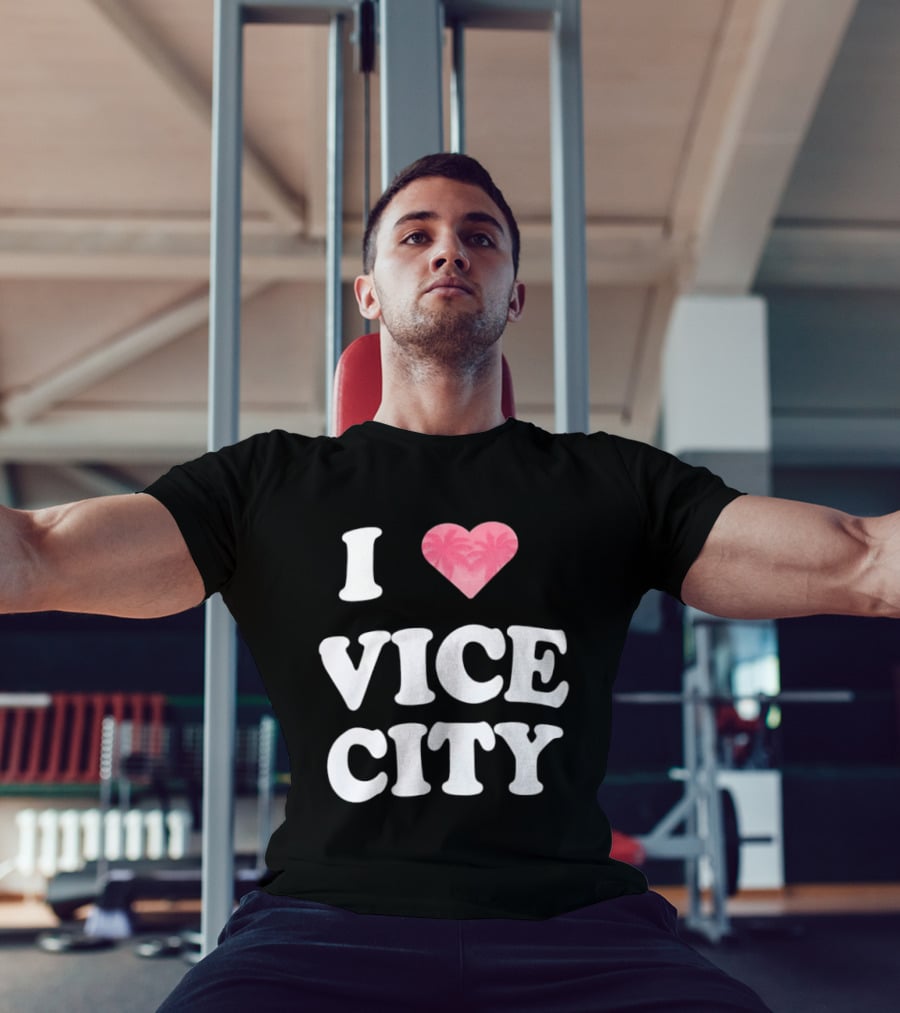 I Love Vice City 2026 GTA Palm Trees Retro Game T-Shirt