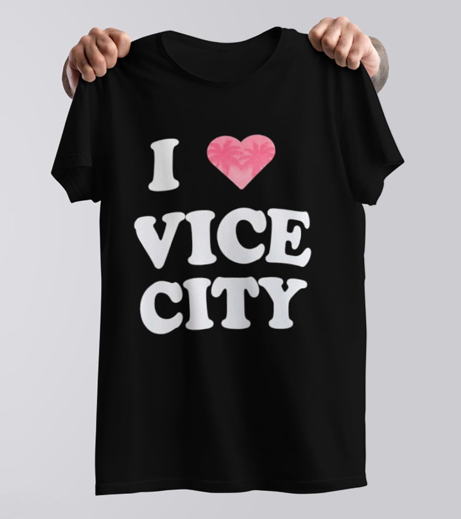 I Love Vice City 2026 GTA Palm Trees Retro Game T-Shirt