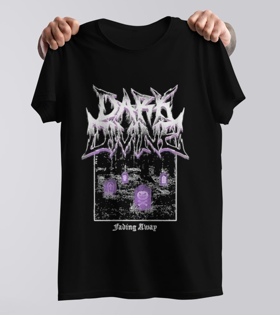 Dark Divine Fading Away Graveyard Tombstones T-Shirt