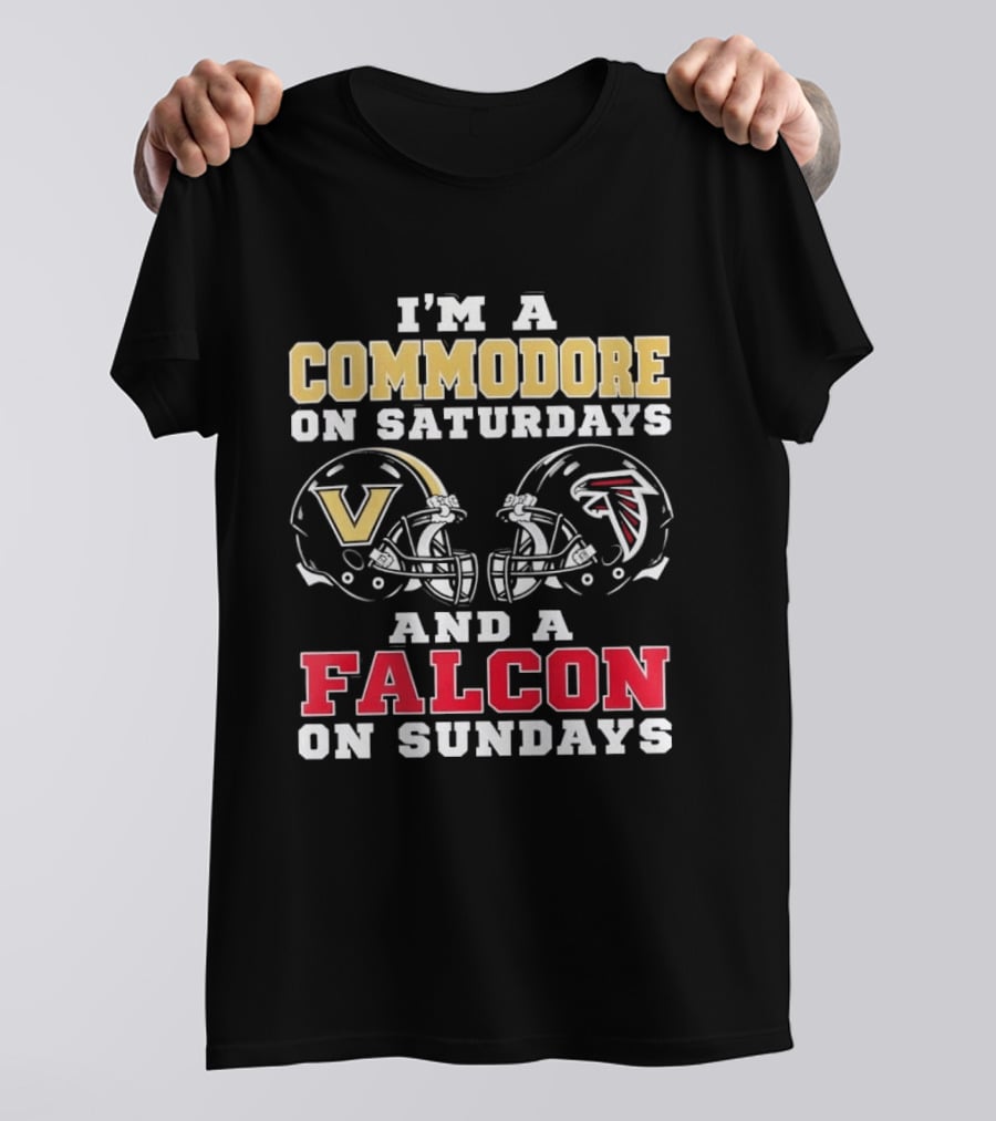 I'm A Commodore On Saturdays And A Falcon On Sundays Football Helmets T-Shirt